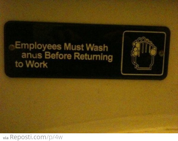 Employees Must Wash