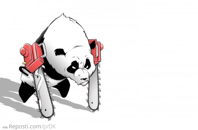 Panda With Chainsaw For Arms