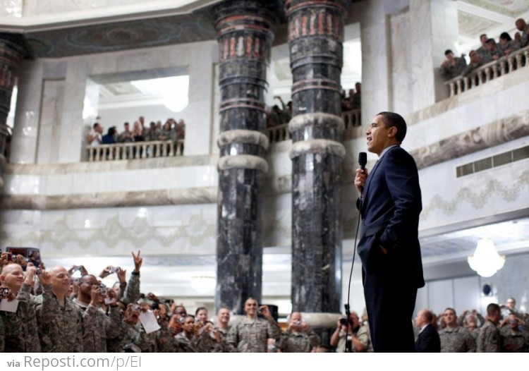 President Barack Obama Talks To Troops