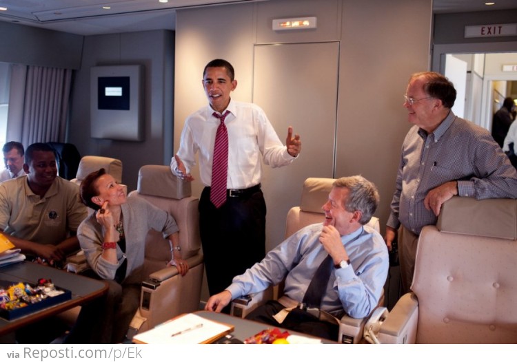 President Barack Obama On Air Force One