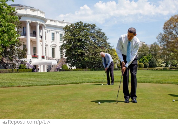 President Barack Obama Putting