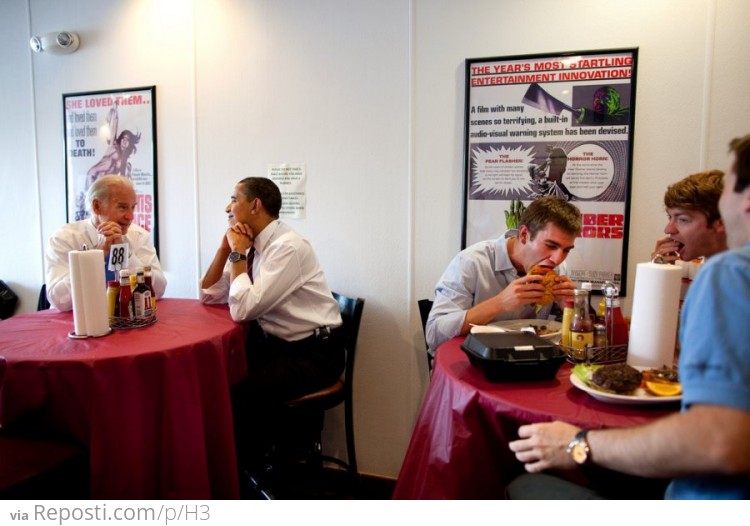 Obama and Biden Get Food