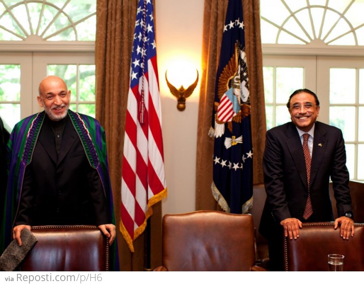 Hamid Karzai and Asif Ali Zardari