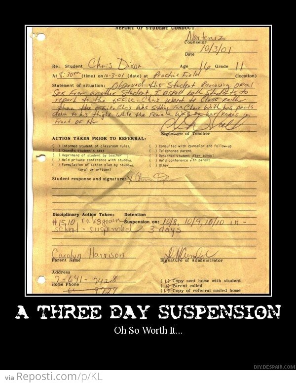 A Three Day Suspension