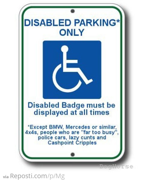 Diabled Parking Only