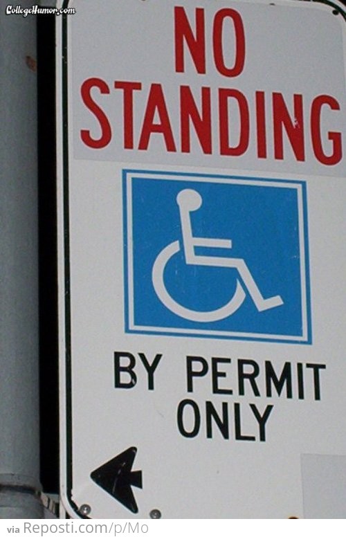 No Standing Handicap Sign