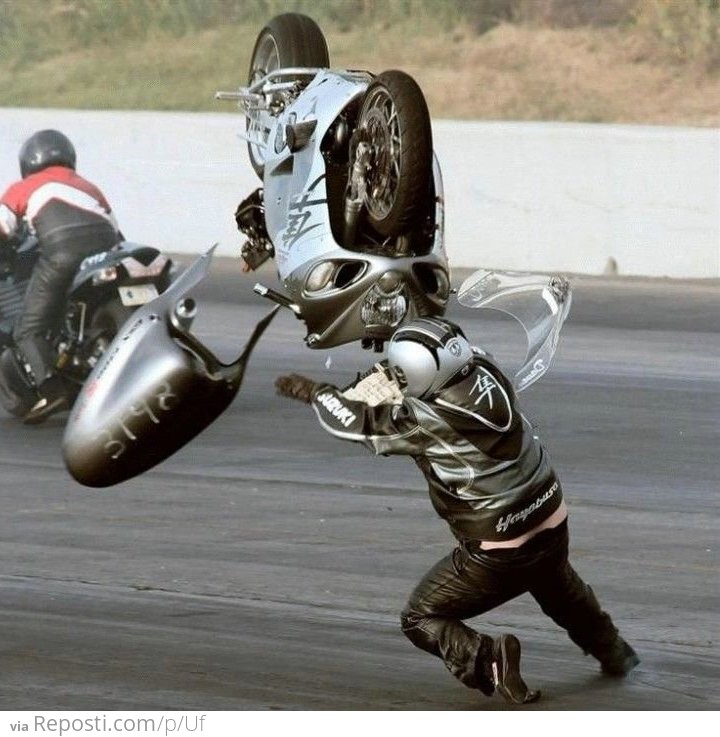 Motorcycle Flip Crash