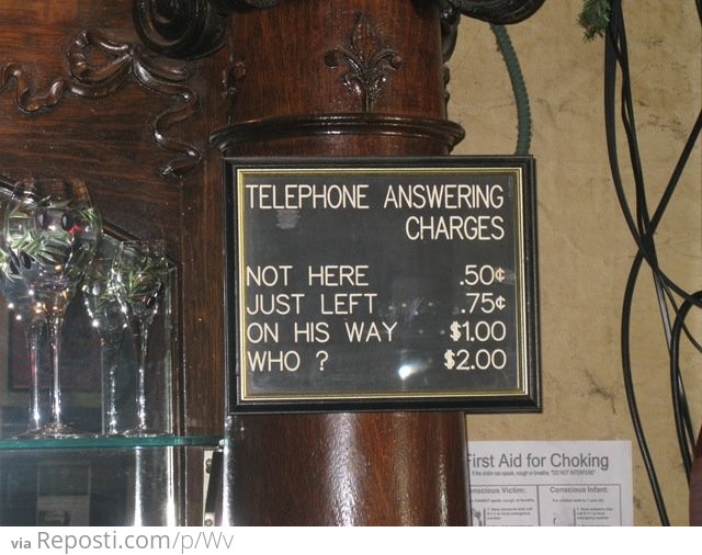 Telepone Answering Charges