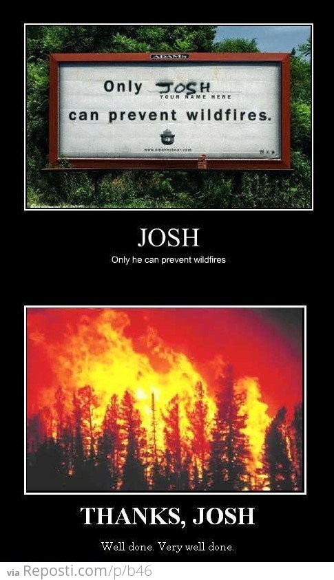 Josh Can Prevent Forest Fires
