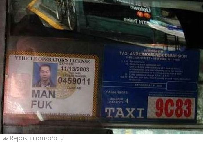 Taxi Driver's License