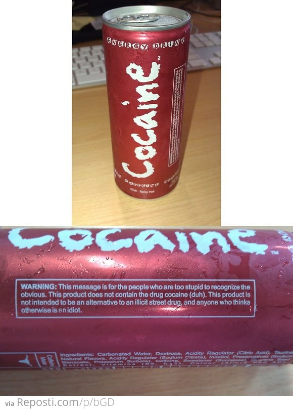Cocaine Energy Drink Warning