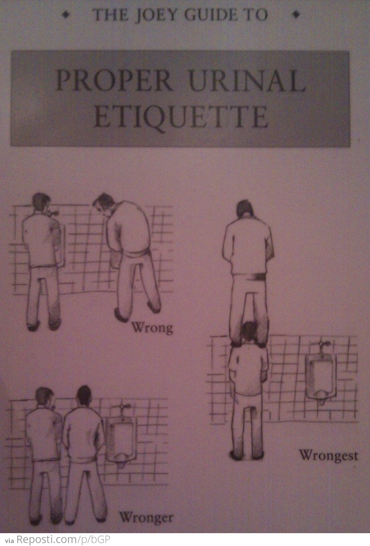 Proper Urinal Etiquette