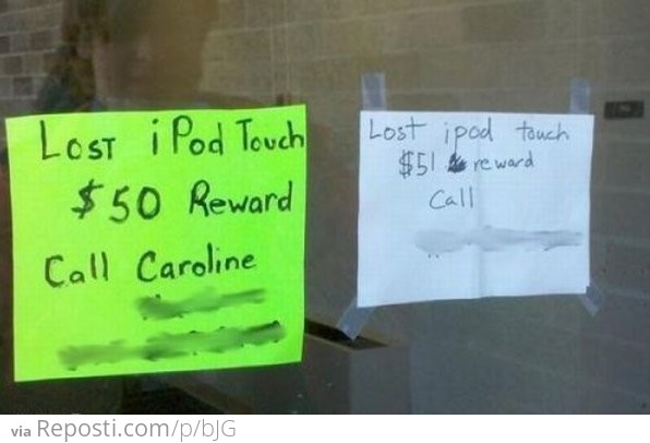 Lost iPod - Reward