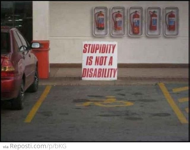 Stupidity Is Not A Disability