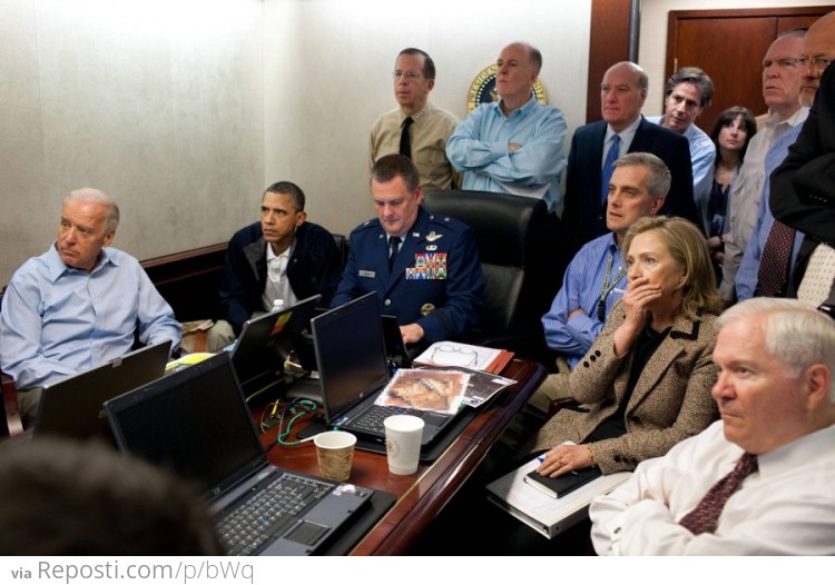 National Security Team Watching The Bin Laden Operation