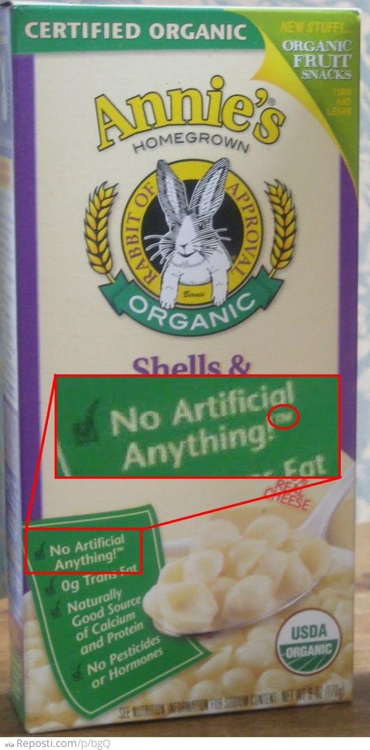 No Artificial Anything!