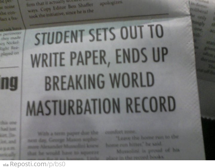 Breaking Masturbation Record