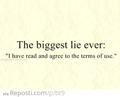 World's biggest lie