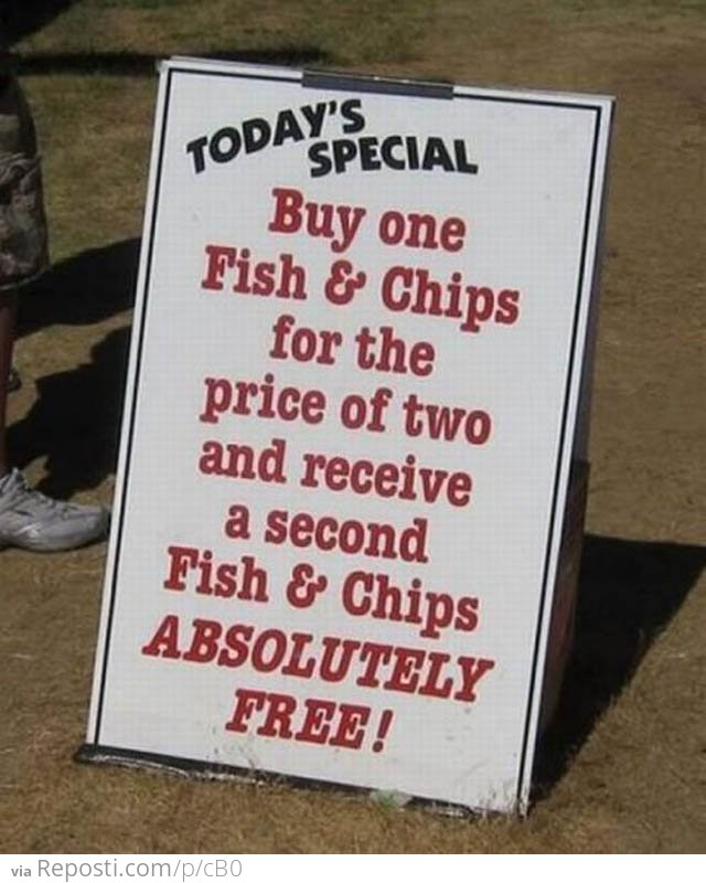 Buy one for the price of two and...