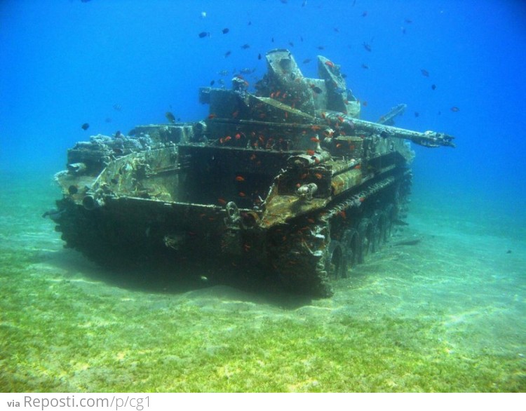 Submerged Battle Tank