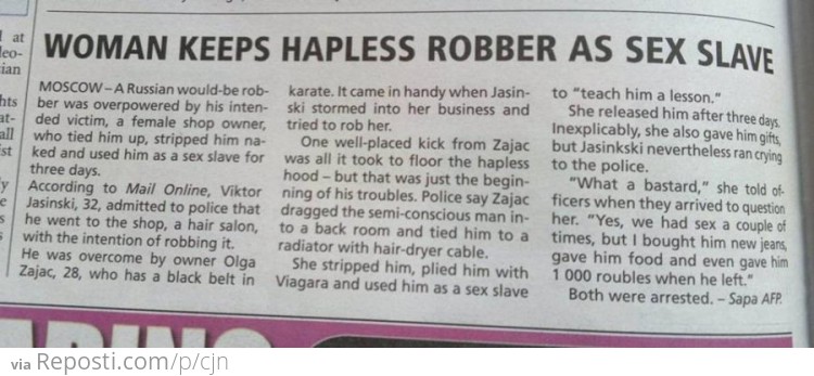 Woman Keeps Robber