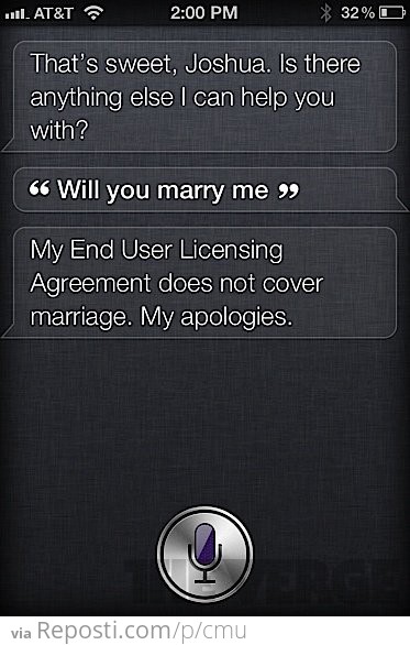 Siri, Will You Marry Me?