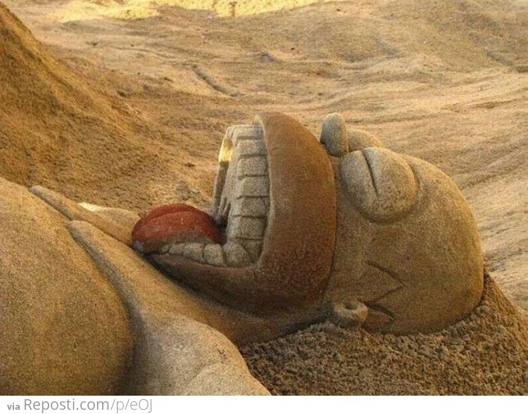 Homer Sleeping Sand Sculpture