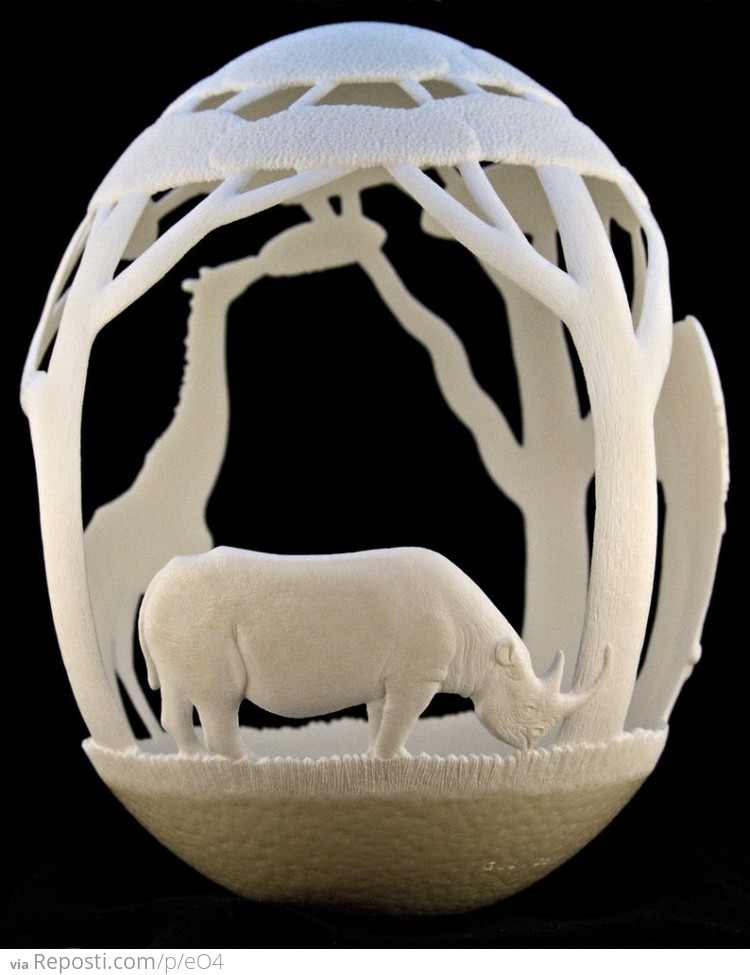 Carved From An Ostrich Egg