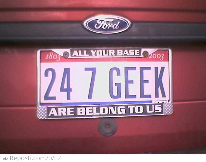 All Your Base License Plate