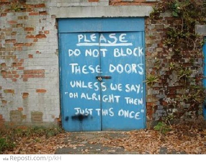 Do Not Block These Doors