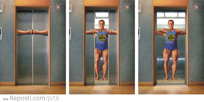 Golds Gym Elevator Ad