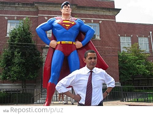 Barack Superman Pose