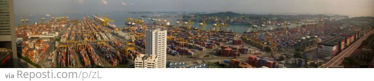 Singapore Port Panorama