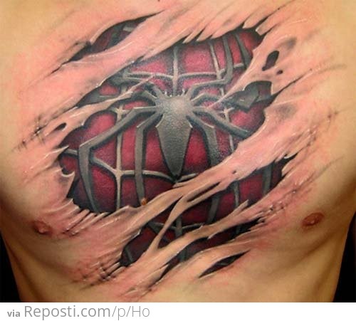 Spider-Man Chest Tattoo