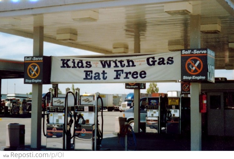 Kids With Gas Eat Free