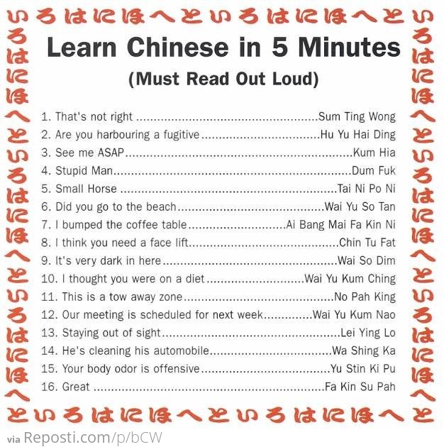 Learn Chinese In 5 Minutes