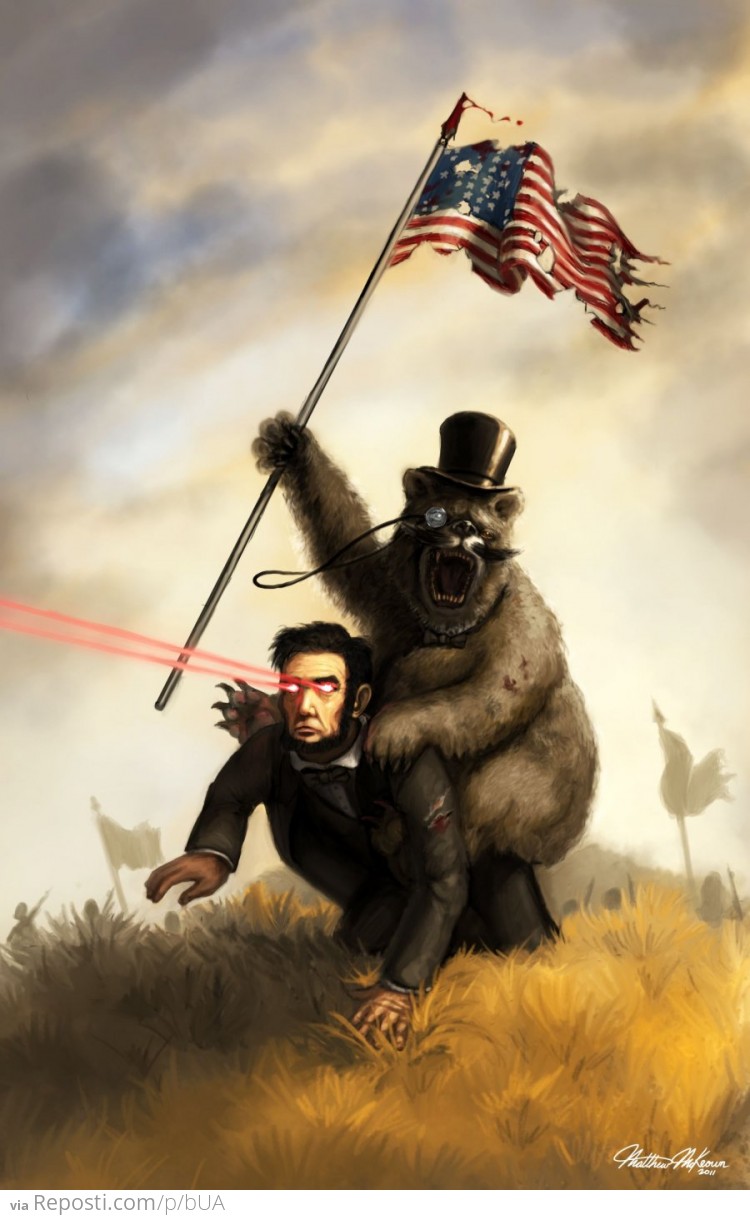 A Bear Riding Abraham Lincoln