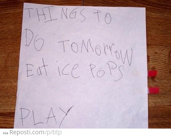 Kid's To-Do list