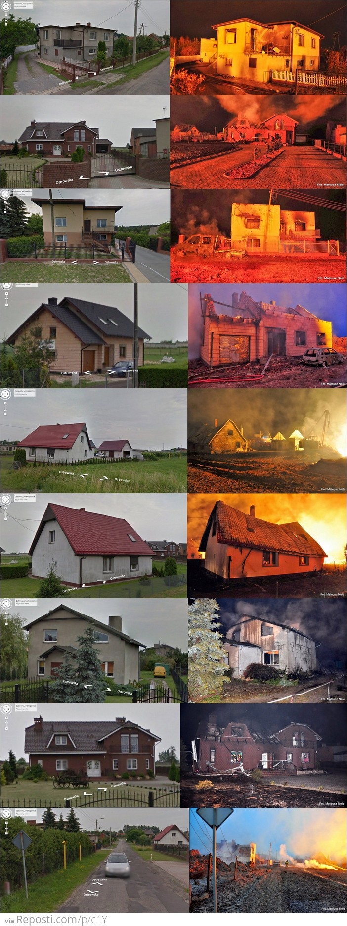 Gas Explosion in Poland - Before and After