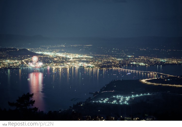 Canada Day fireworks in Kelowna, BC