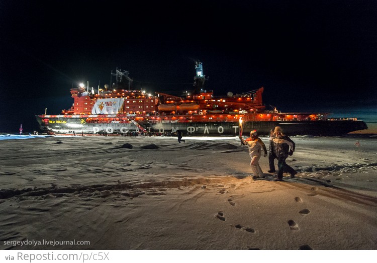 Olympic Torch at the North Pole