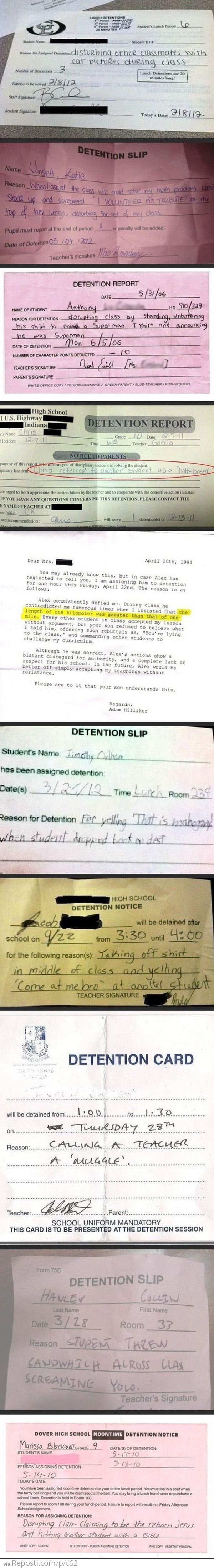 Detention Slips