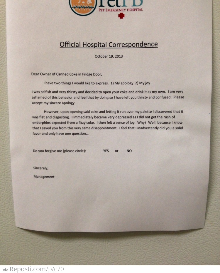 Official Hospital Correspondence