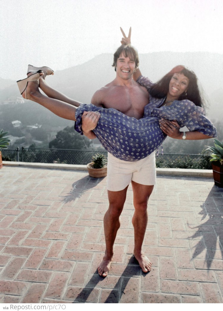 Donna Summer and Arnold Schwarzenegger