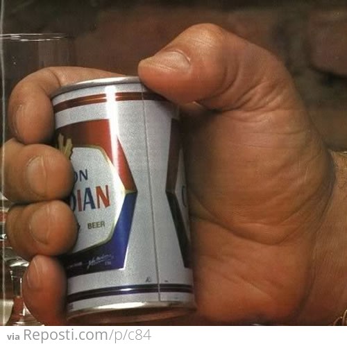 Andre the Giant Holding A Beer Can
