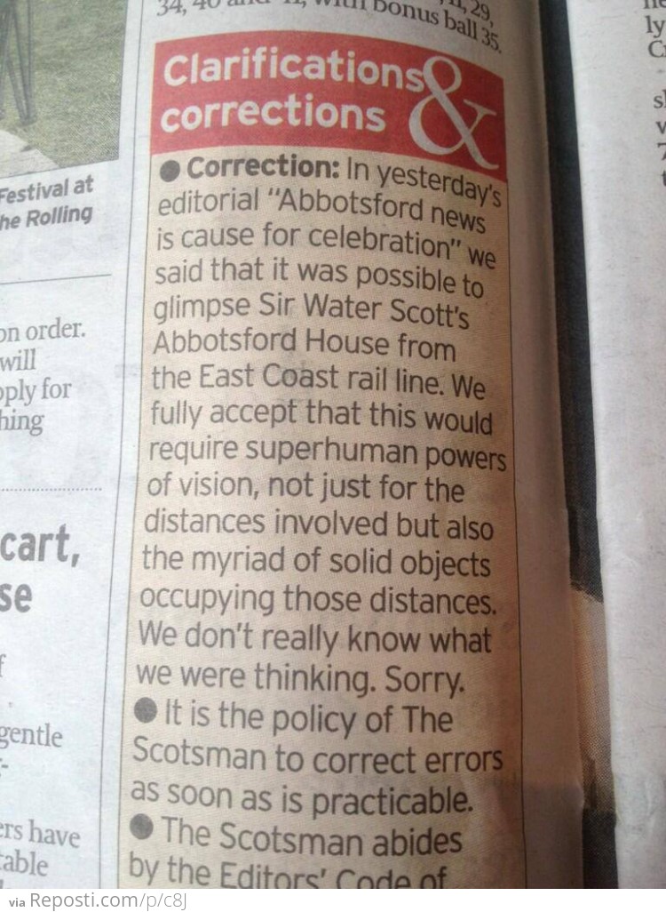 Newspaper Correction