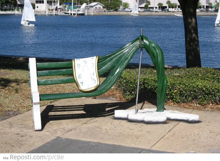 Bench in front of the Salvador Dali Museum