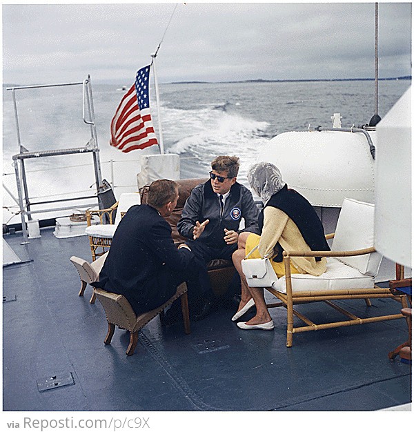 JFK On A Boat