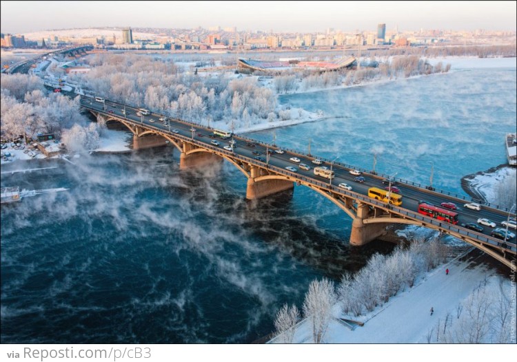 Bridge on a cold day