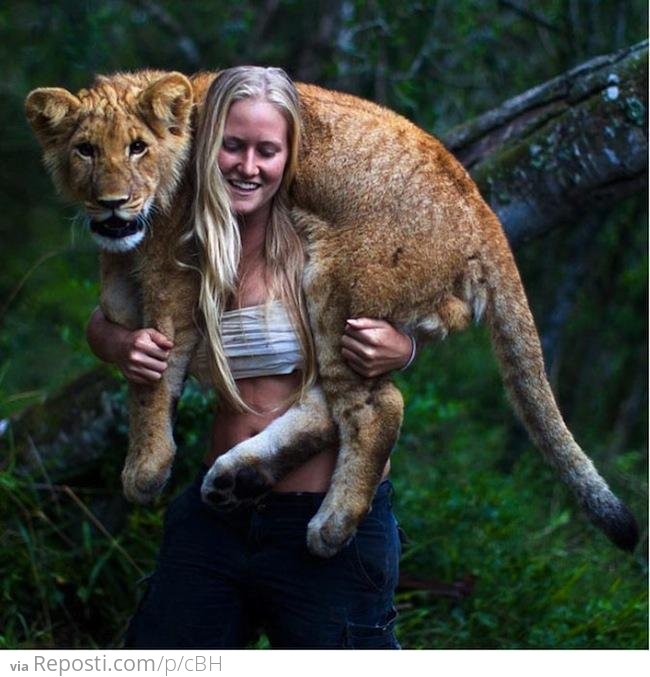 Girl with lion